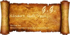 Gindert Györgyi névjegykártya